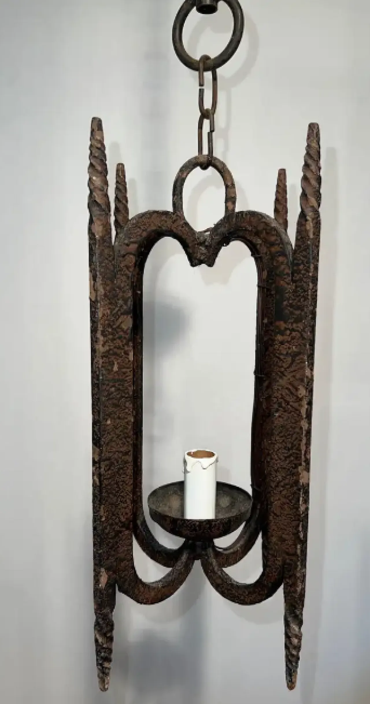 Lanterna in ferro battuto, anni '50 7