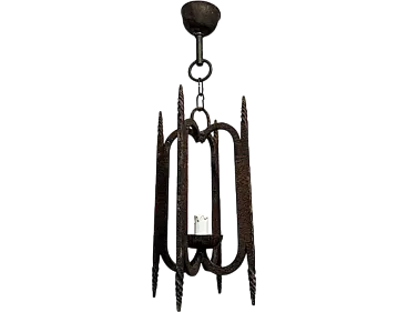 Lanterna in ferro battuto, anni '50