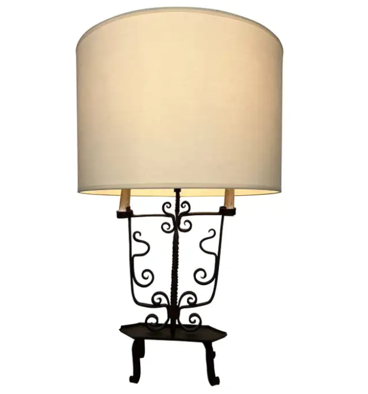 Candeliere a 6 luci in ferro battuto, anni '50 1