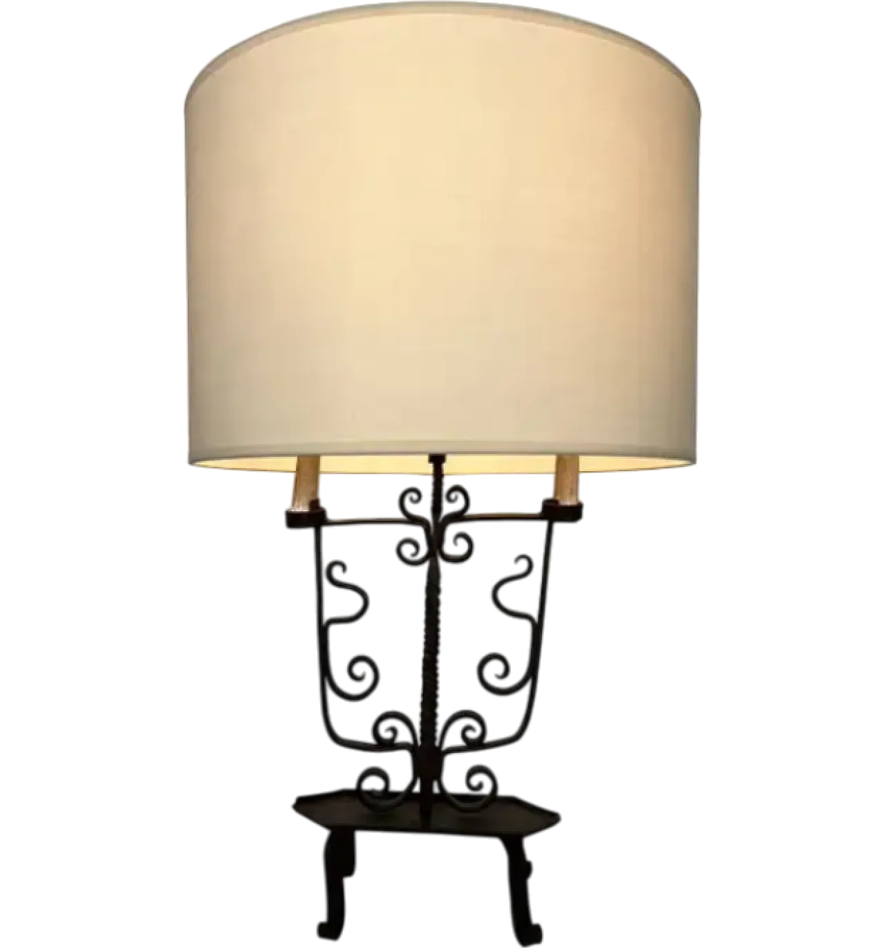 Candeliere a 6 luci in ferro battuto, anni '50 13