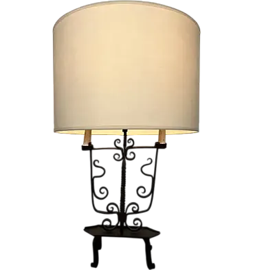 Candeliere a 6 luci in ferro battuto, anni '50