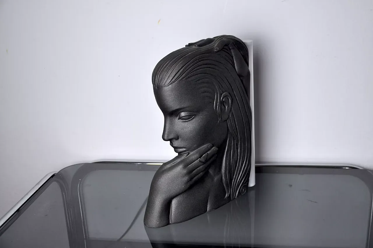 Plaster bust lamp of a woman, 1970s 3