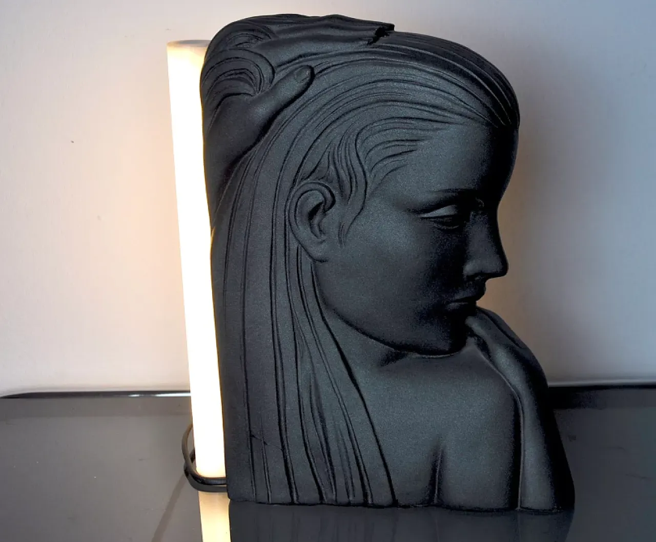 Plaster bust lamp of a woman, 1970s 6