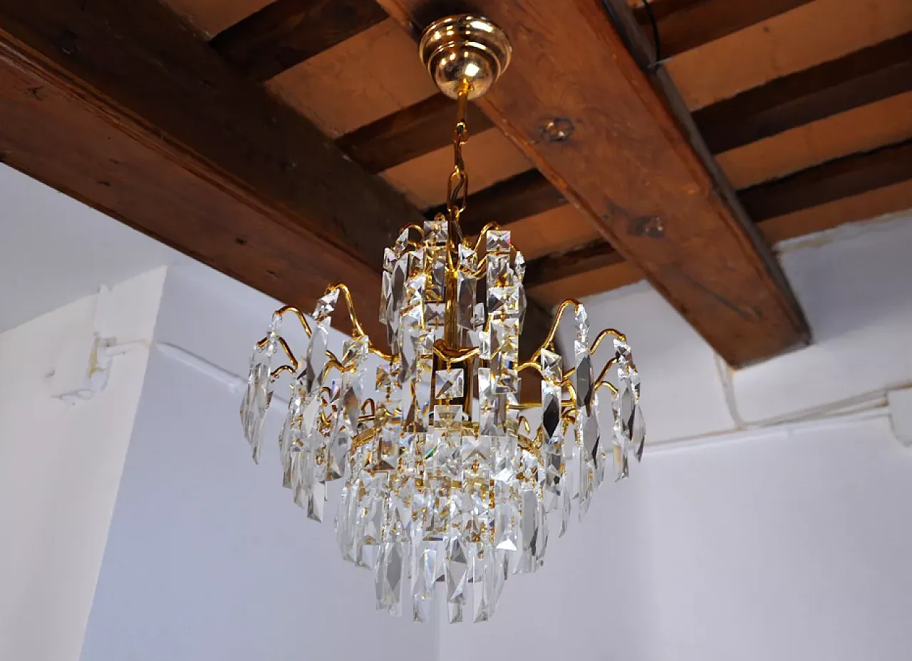 Pair of wall lights with ground crystal, 1980s 2