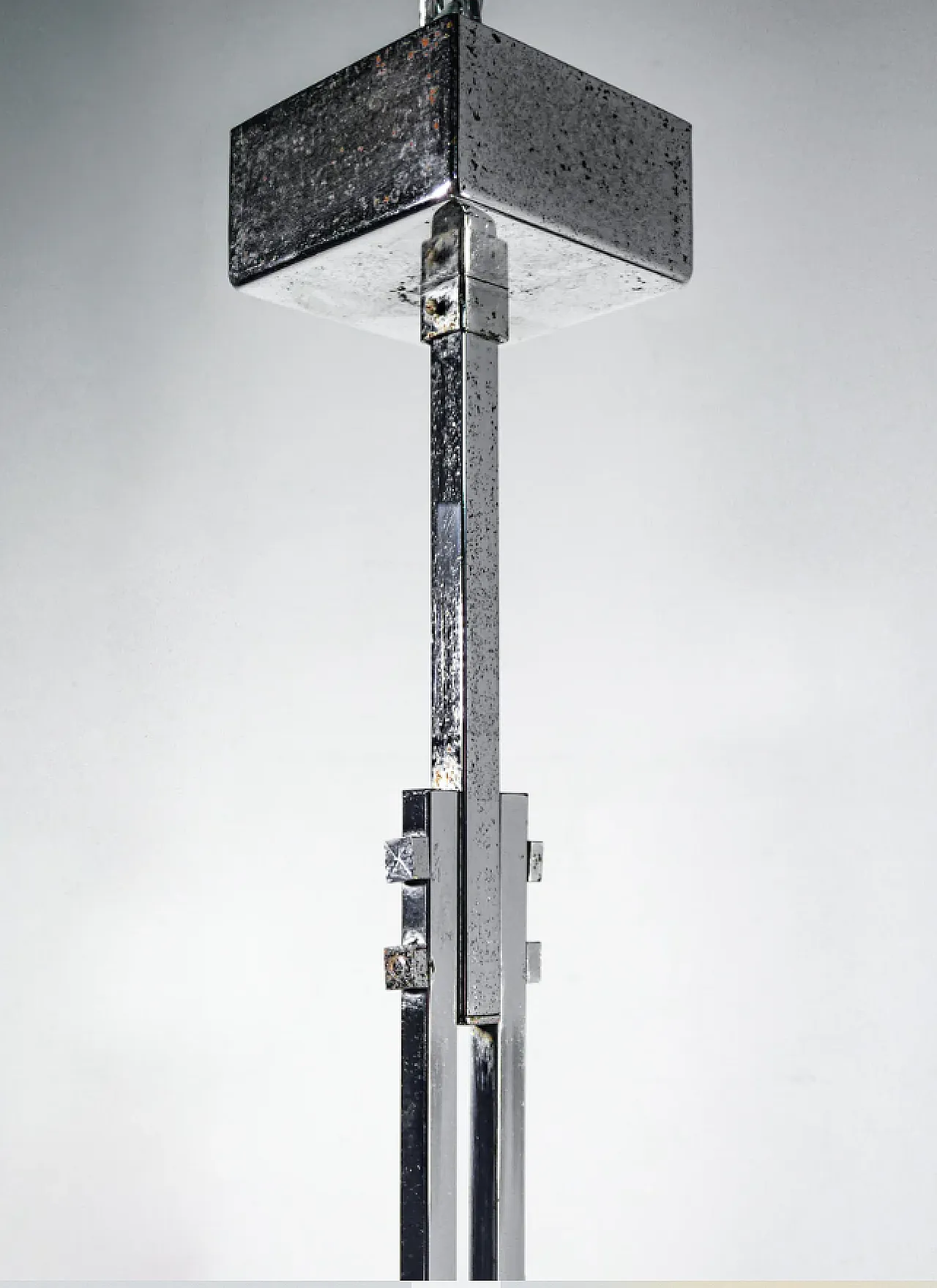 Lampadario in vetro soffiato e metallo cromato di Aldo Nason, anni '70 7