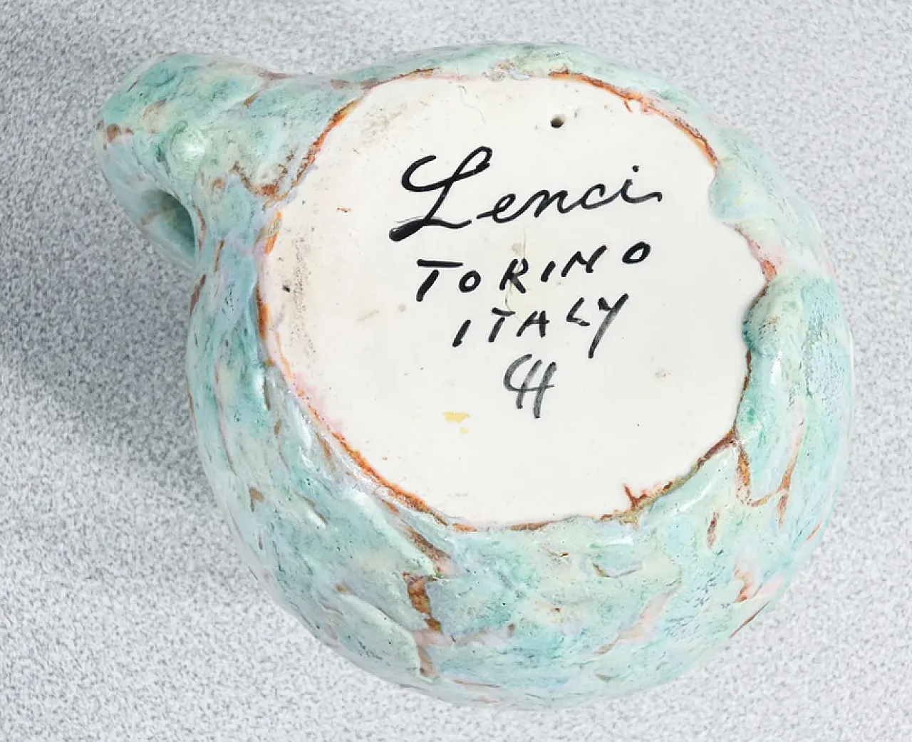 Brocca in ceramica smaltata di Lenci, anni '40 3