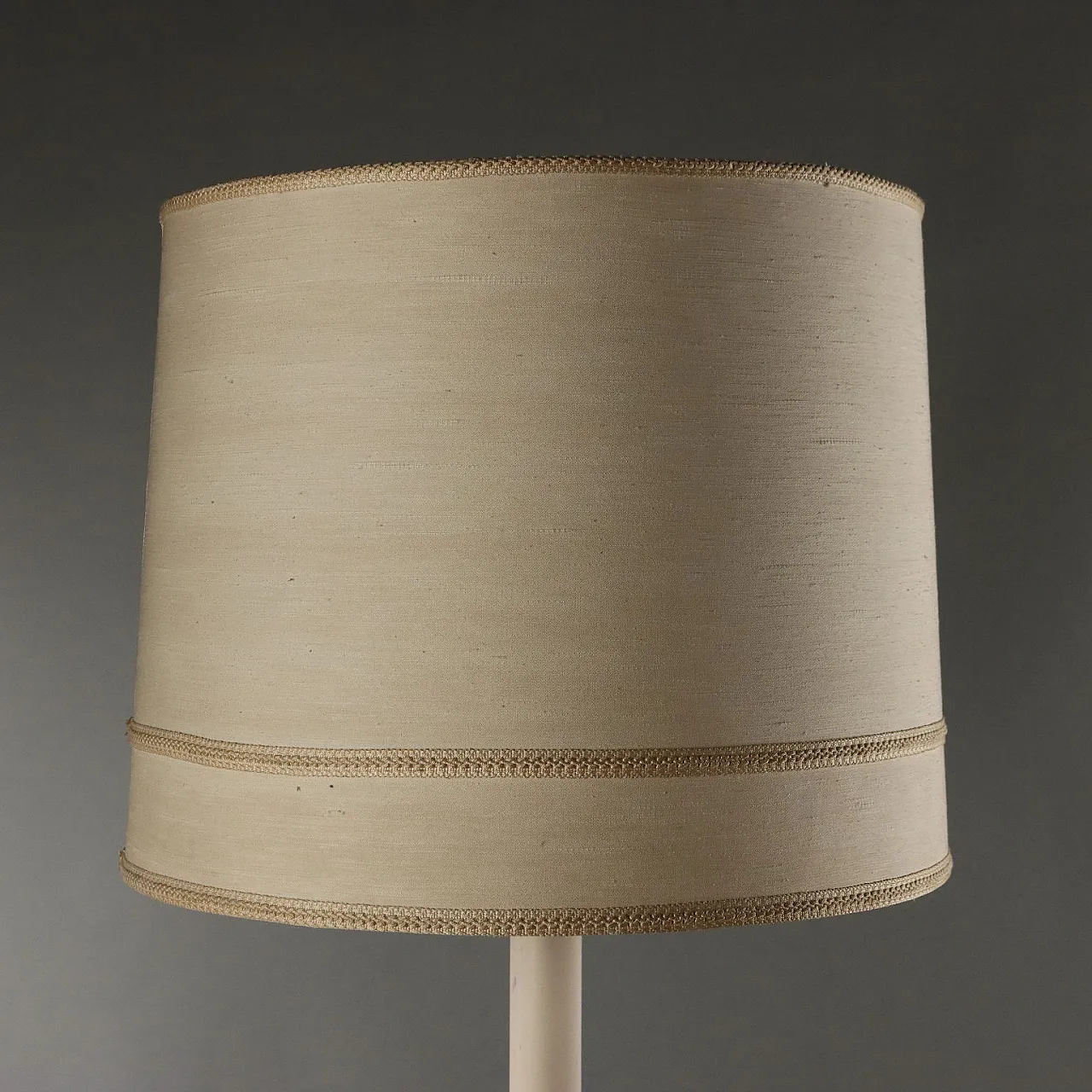 Bronze torcher with turned structure and lampshade 6