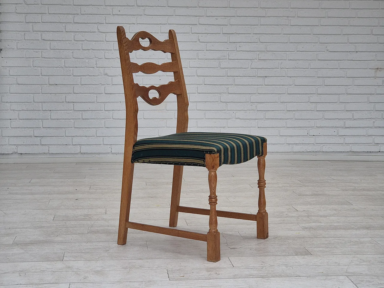 6 Danish dining chairs oak wood, 70s 3