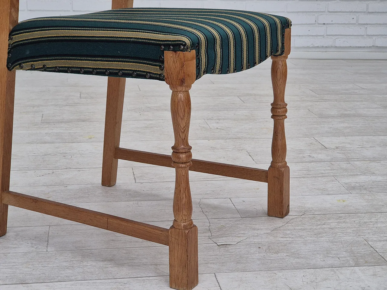 6 Danish dining chairs oak wood, 70s 4