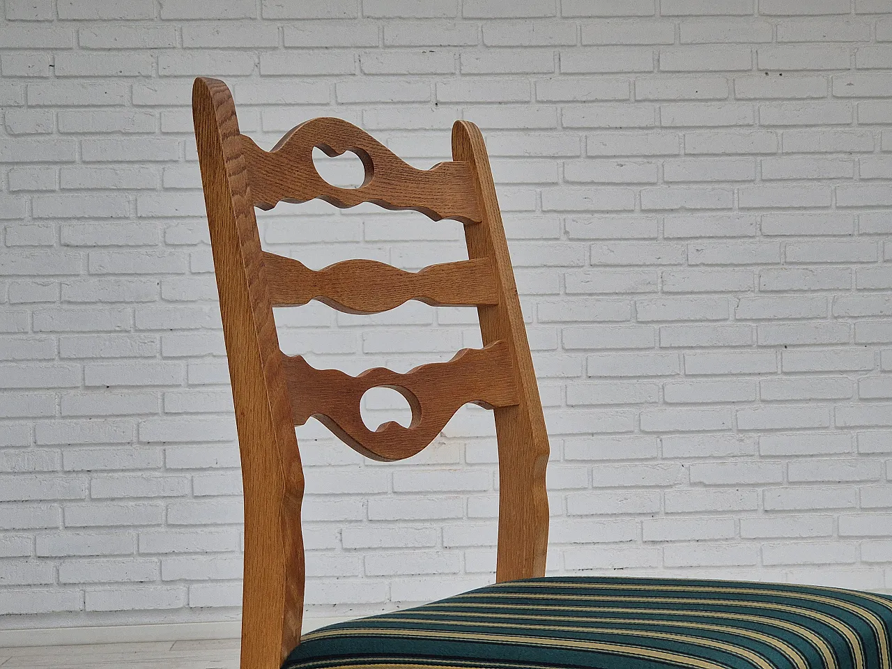 6 Danish dining chairs oak wood, 70s 5