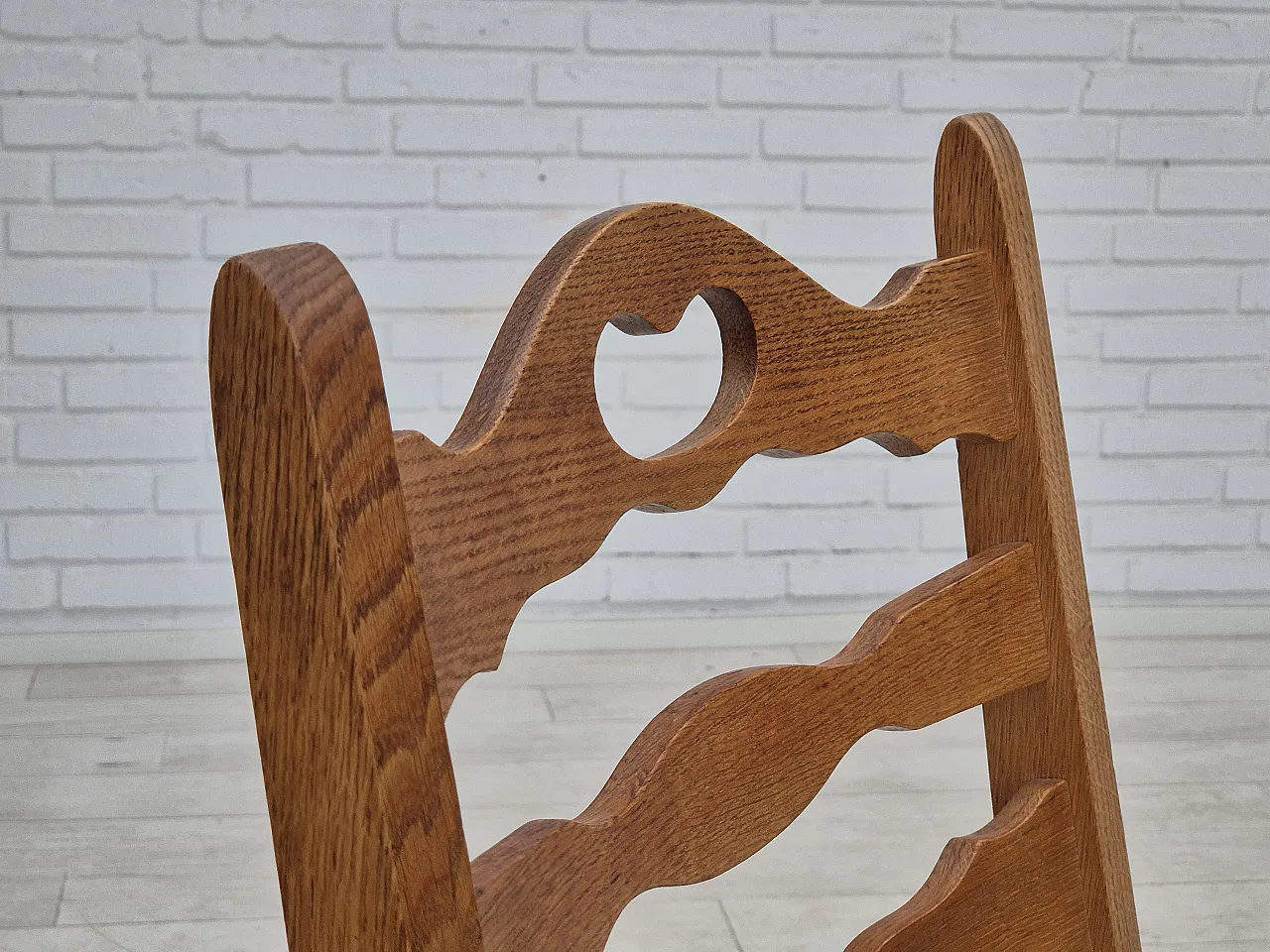 6 Danish dining chairs oak wood, 70s 6