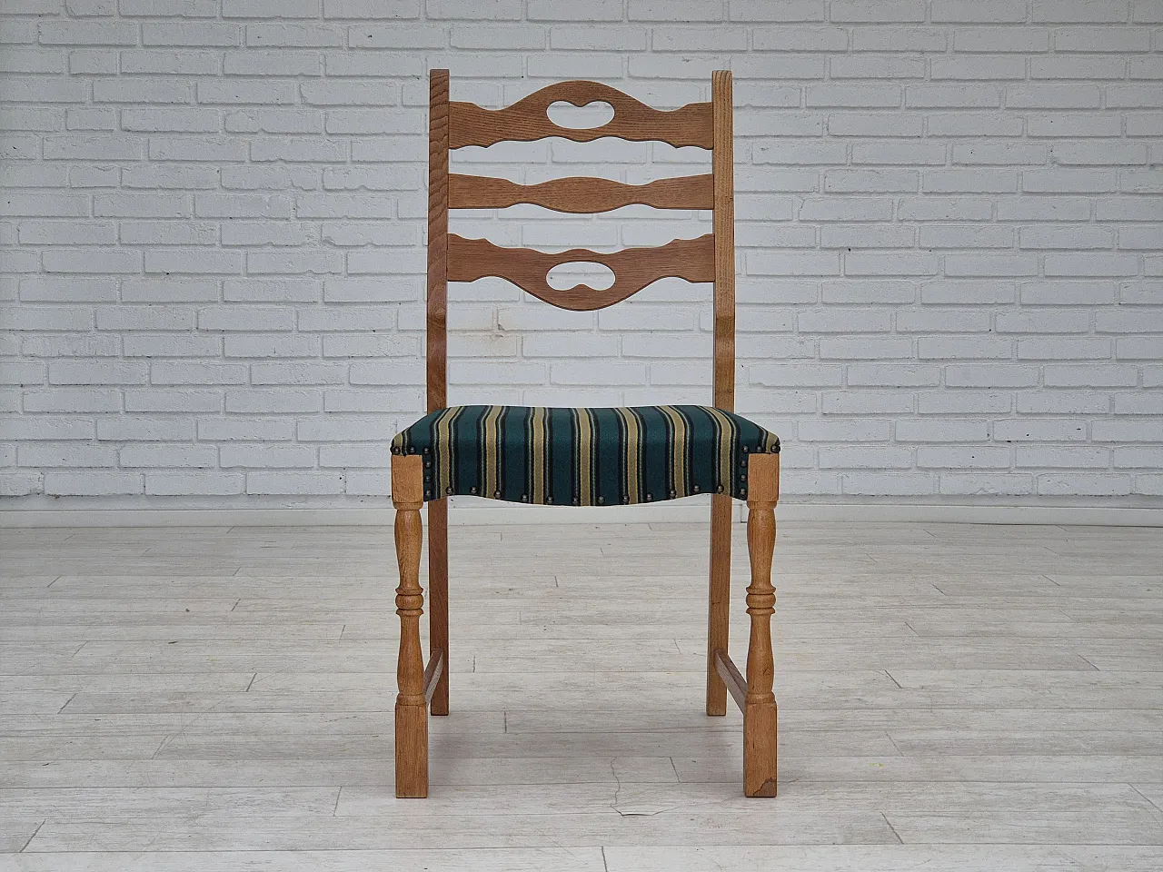 6 Danish dining chairs oak wood, 70s 8