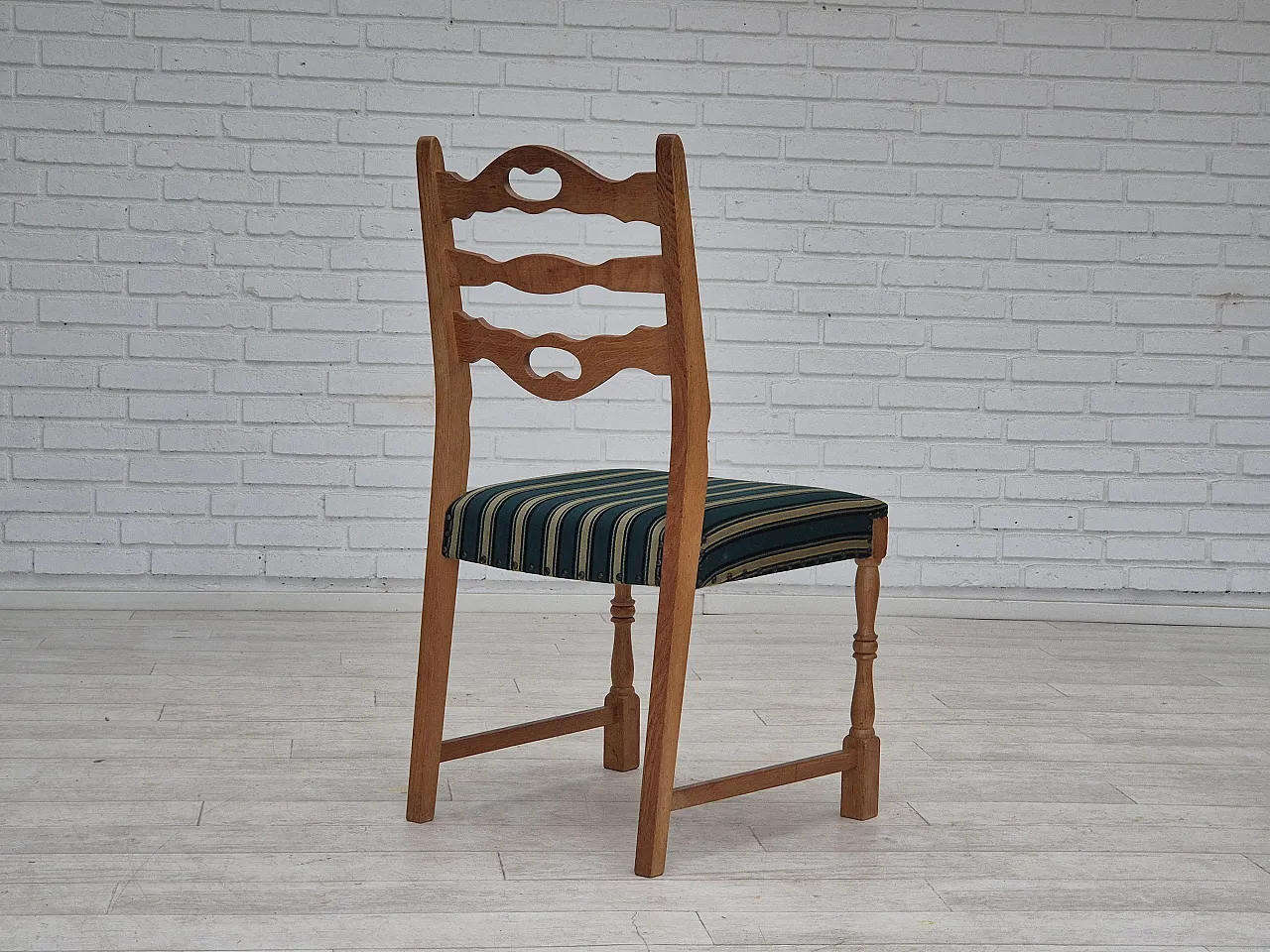 6 Danish dining chairs oak wood, 70s 10