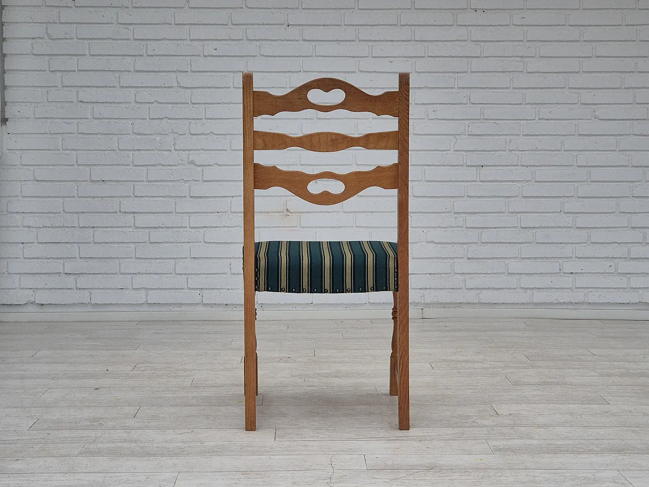 6 Danish dining chairs oak wood, 70s 11