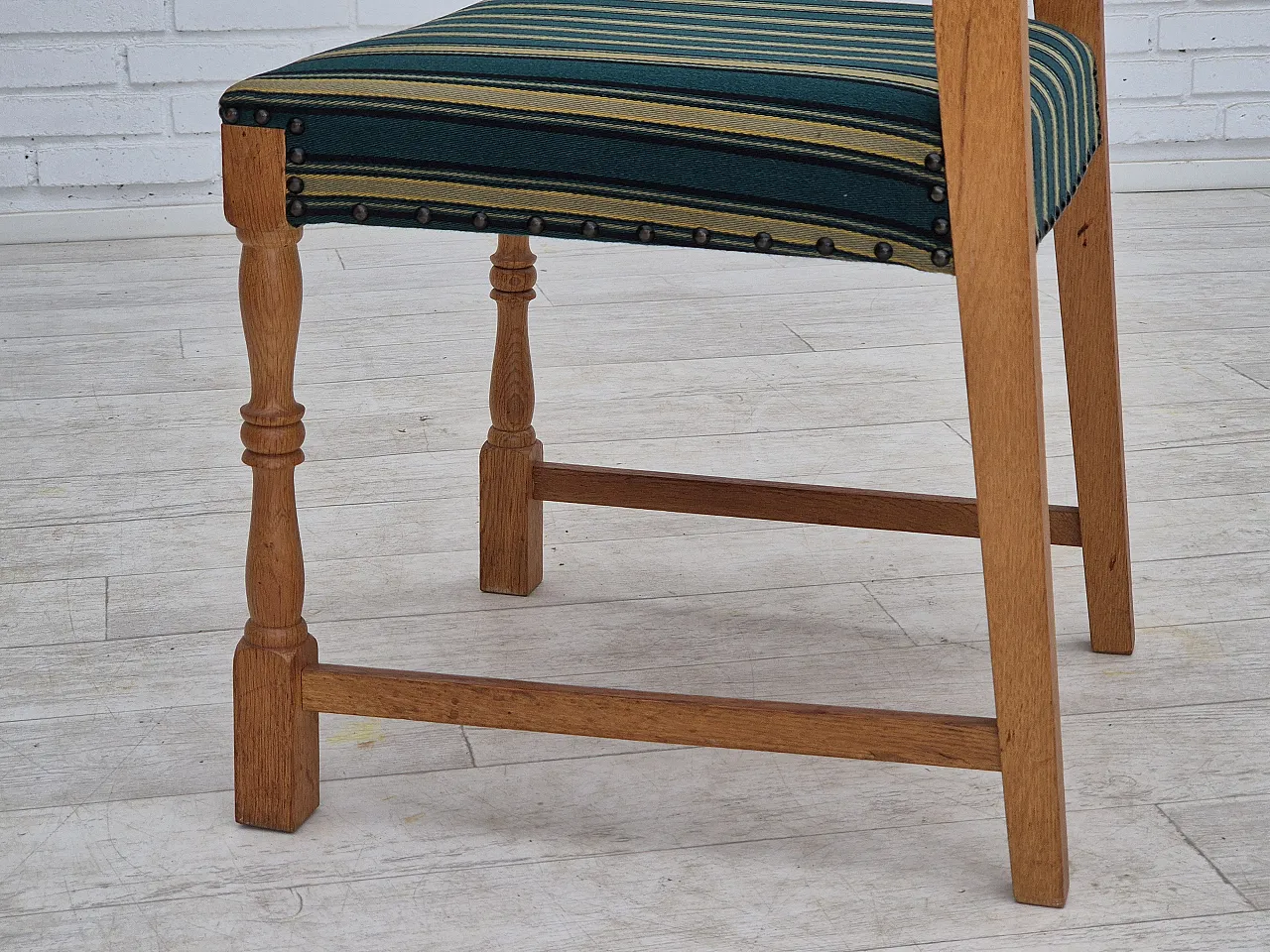 6 Danish dining chairs oak wood, 70s 13