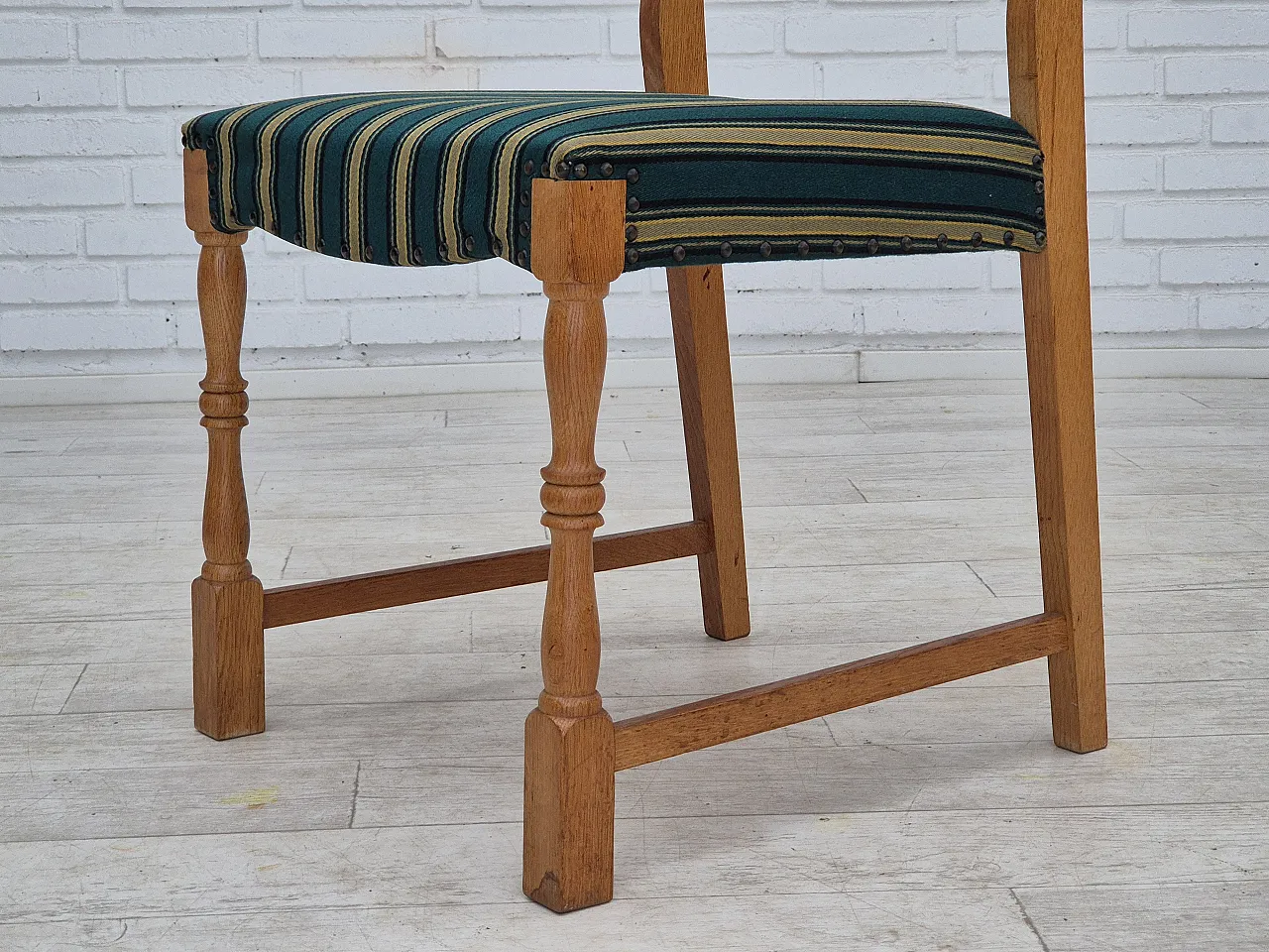 6 Danish dining chairs oak wood, 70s 15