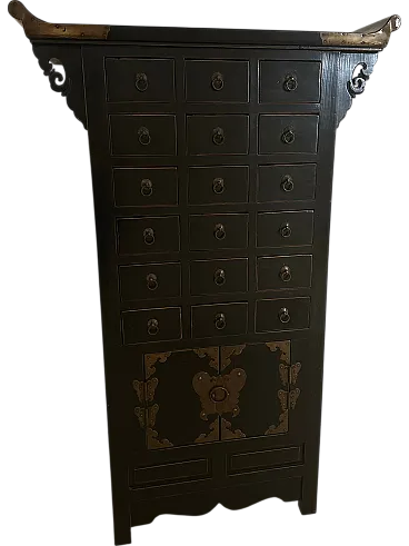 Cassettiera in legno orientale, anni '80
