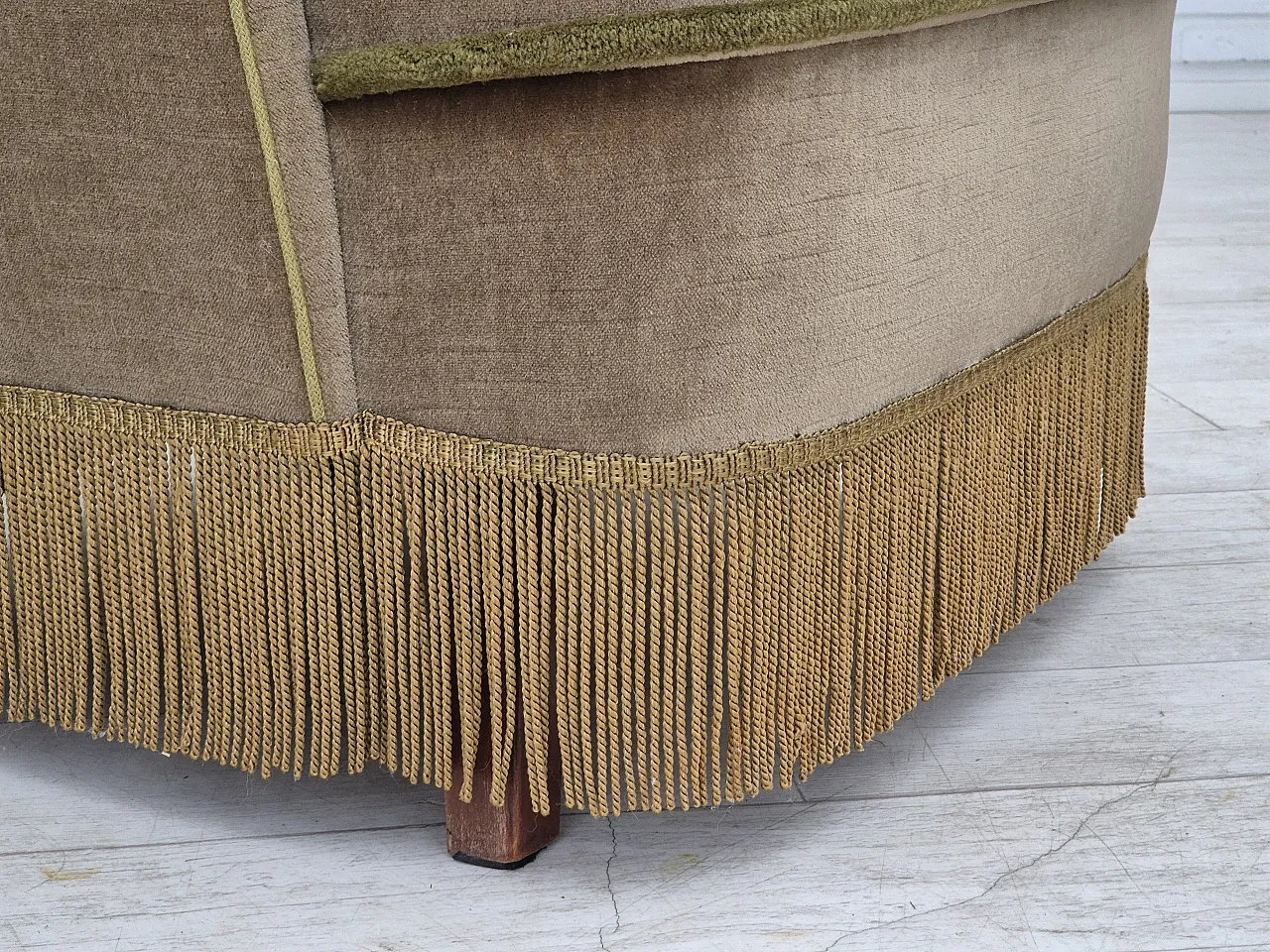 Danish lounge chair velour, 70s 4