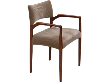 Danish chair, solid teak wood, furniture velour, 1970s