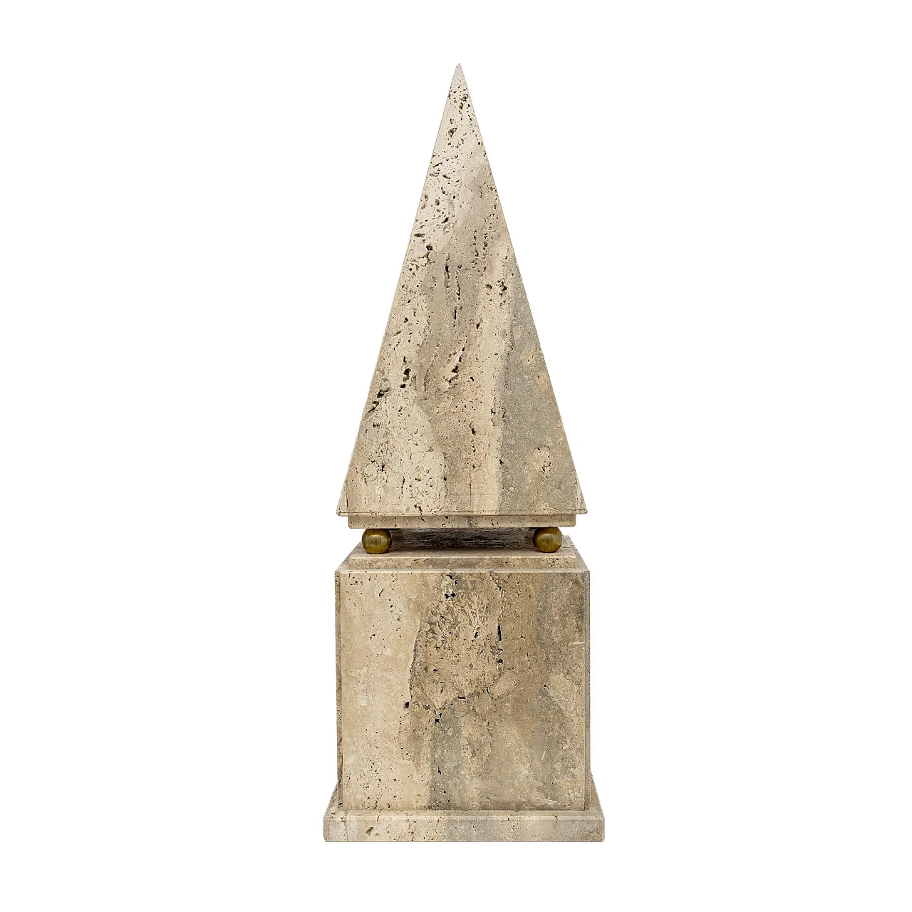 Pair of minimalist Roman travertine obelisk, 1970s 6