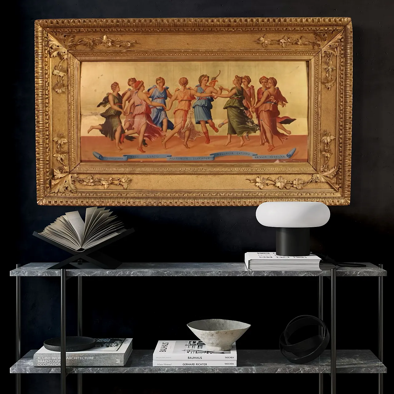 Da Guido Reni, Apollo danza con le Muse, olio su tavola, '800 14