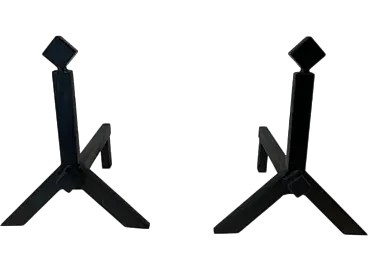 Coppia di Androni modernisti in ghisa e ferro battuto, anni '50