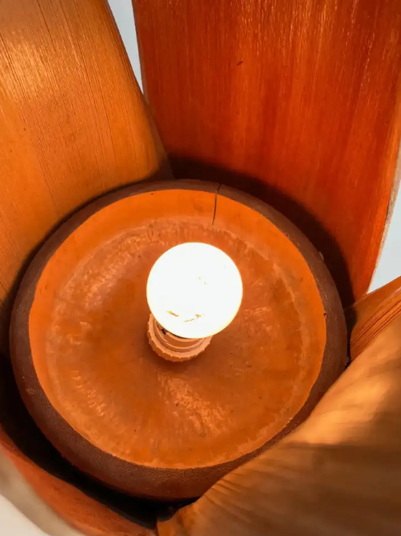 Lampada da tavolo decorativa con palma e corda, anni '70 9