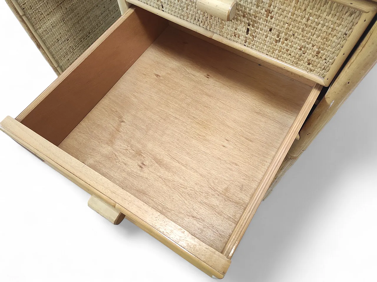 Scrivania in vimini di bambù anni '70 4