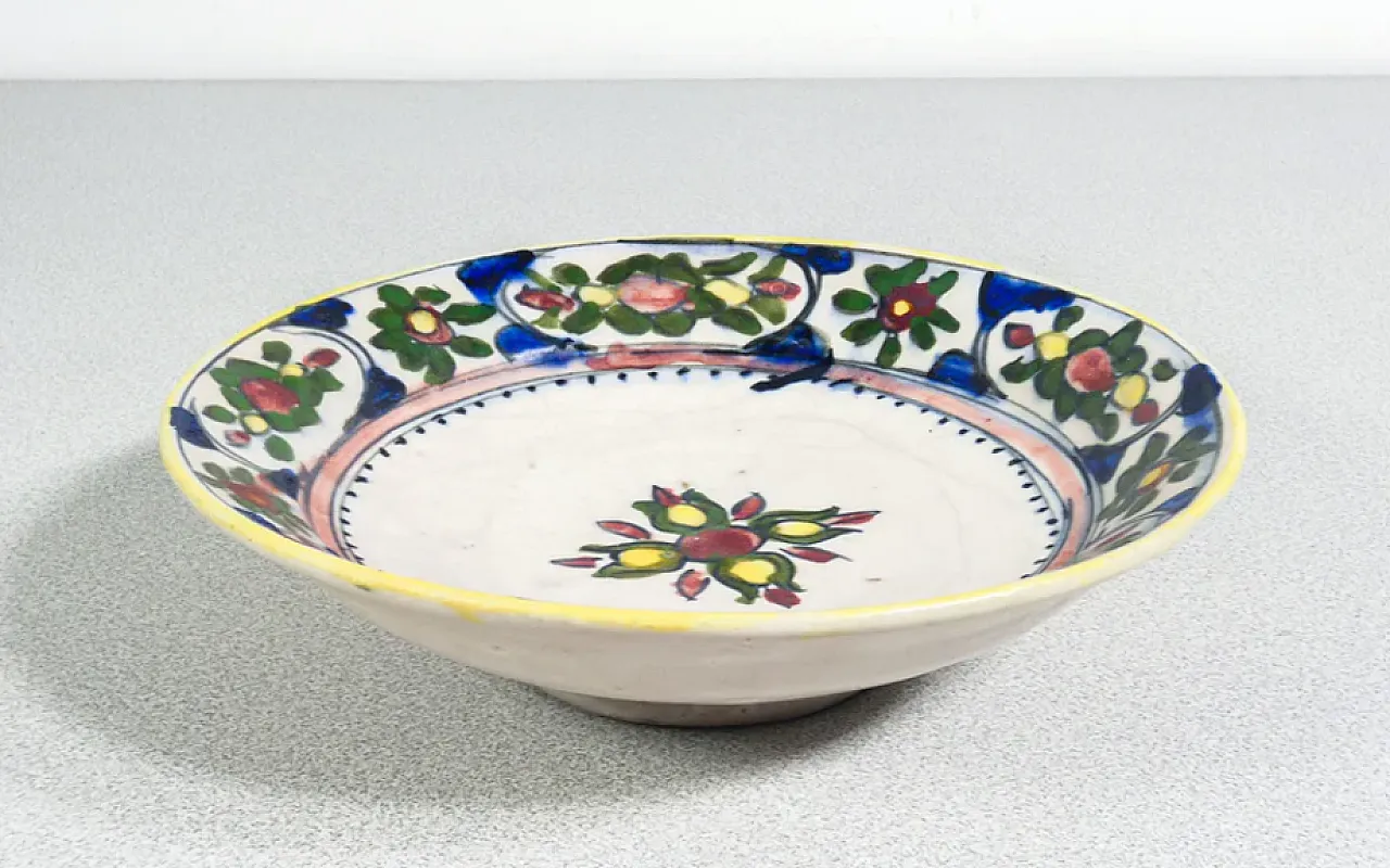 5 Piatti in maiolica dipinta a mano e smaltata, '800 8