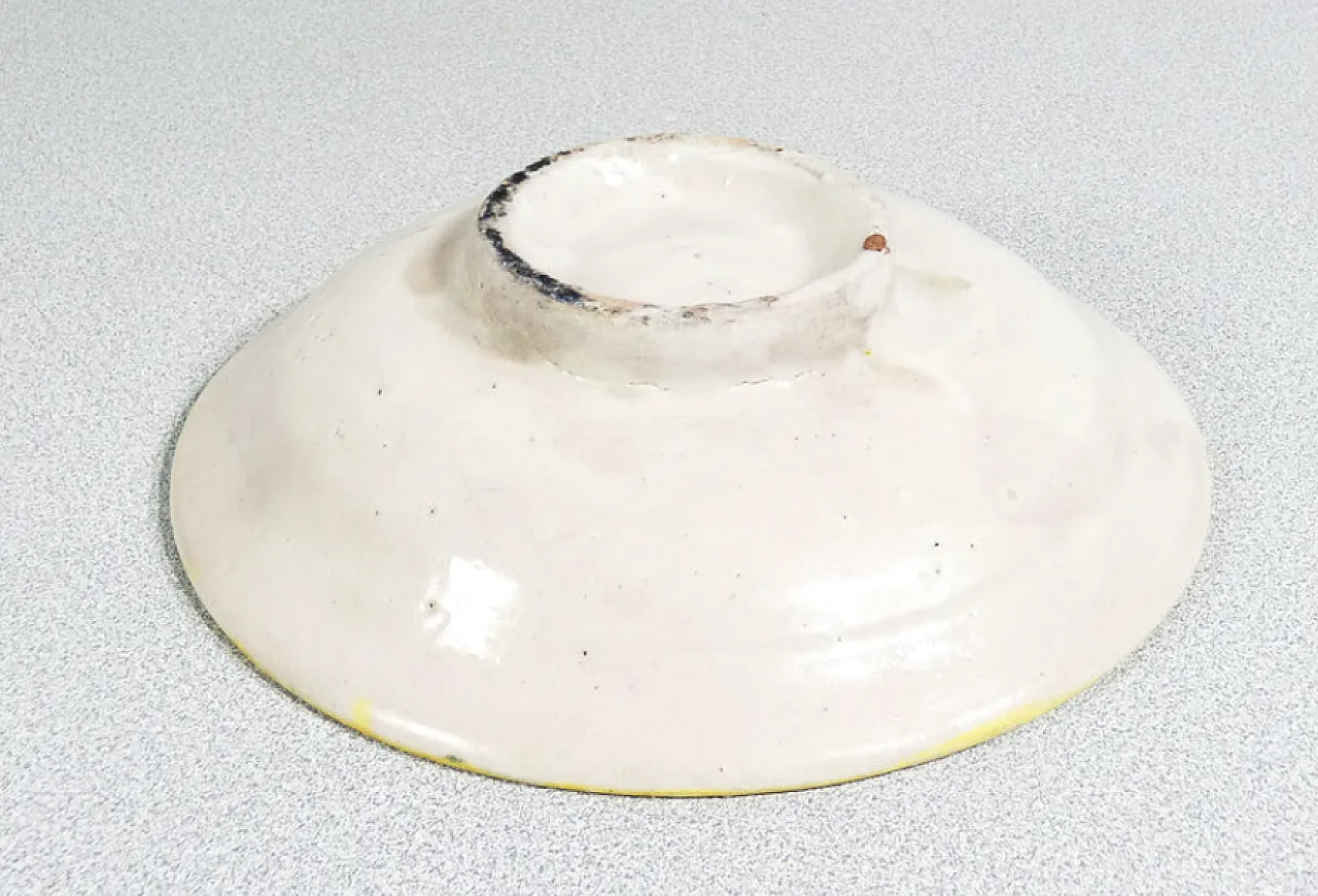 5 Piatti in maiolica dipinta a mano e smaltata, '800 9