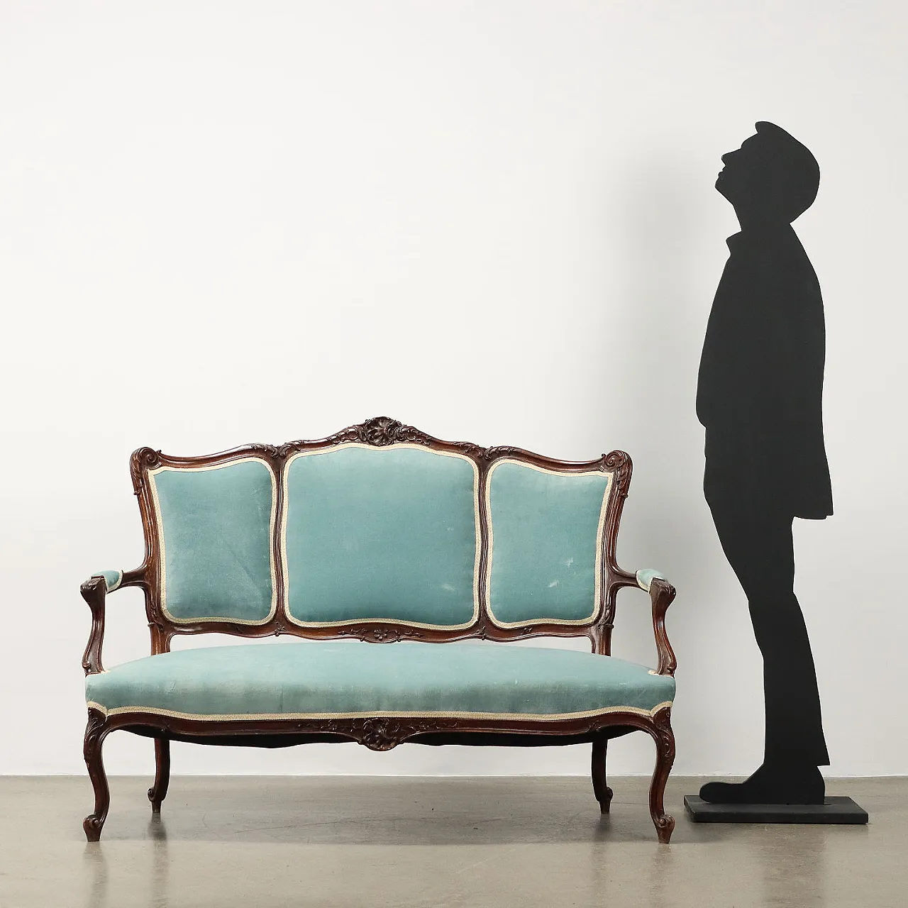 Divano stile Rococò in mogano, inizio '900 2