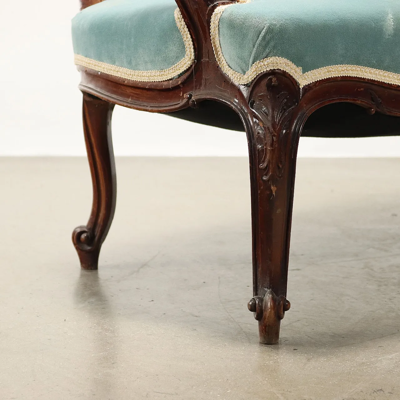 Divano stile Rococò in mogano, inizio '900 5