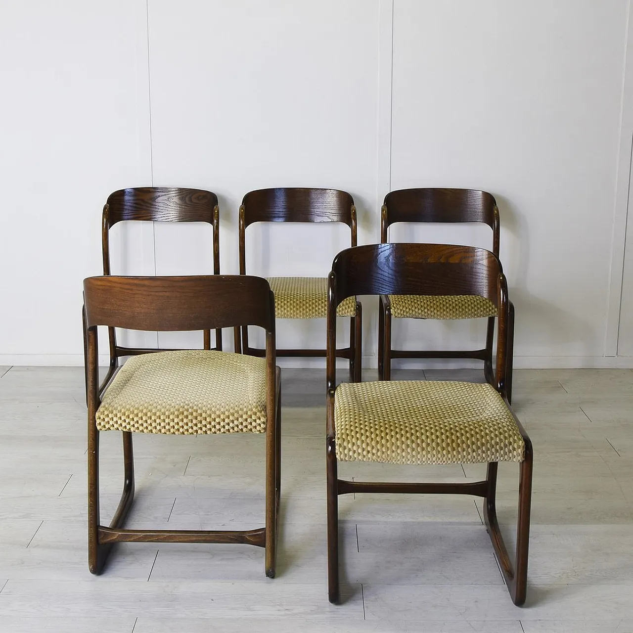 5 Traineau chairs by Baumann, 1960s 3