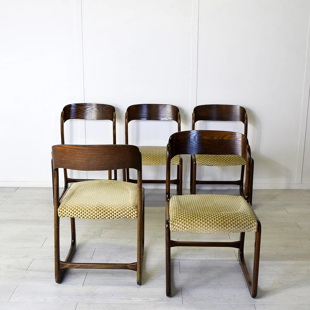 5 Traineau chairs by Baumann, 1960s 5