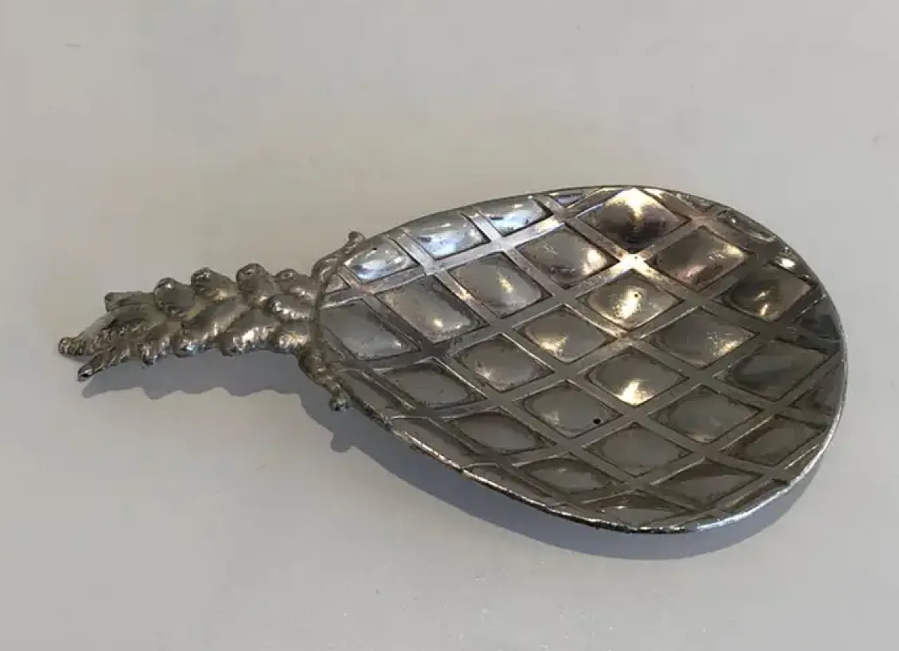 Videopoche ad ananas placcata in argento, anni '70 4