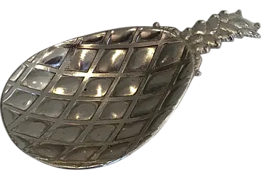 Videopoche ad ananas placcata in argento, anni '70