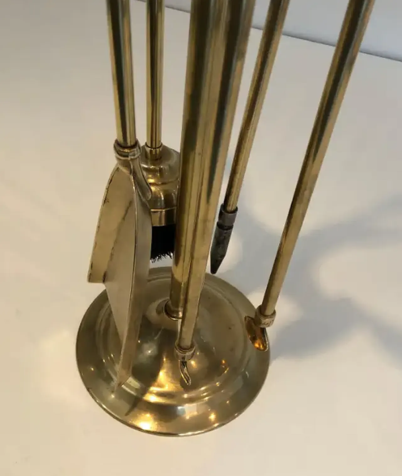 Attrezzi da camino in ottone con teste di anatra, anni '60 5