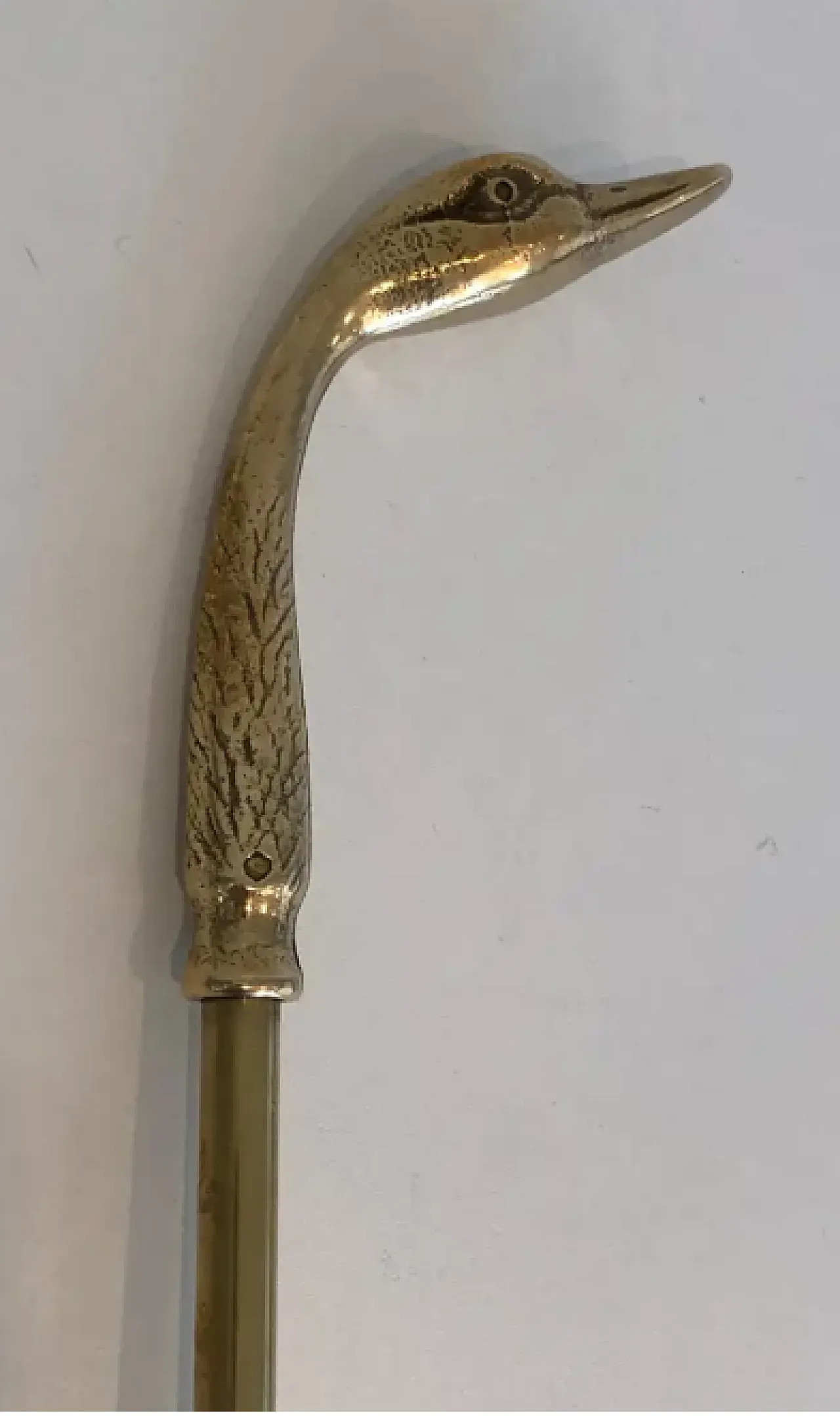 Attrezzi da camino in ottone con teste di anatra, anni '60 10