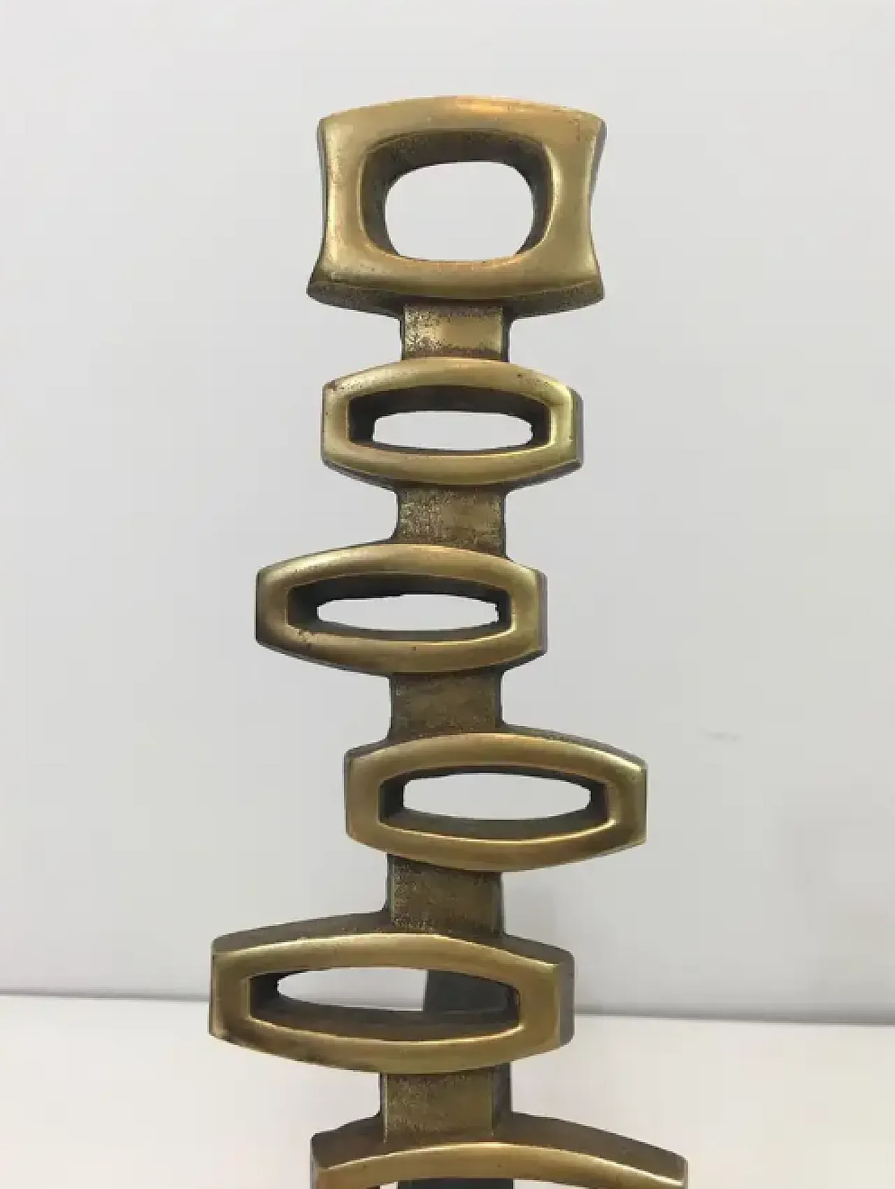 Coppia di Androni modernisti in ottone, anni '70 5