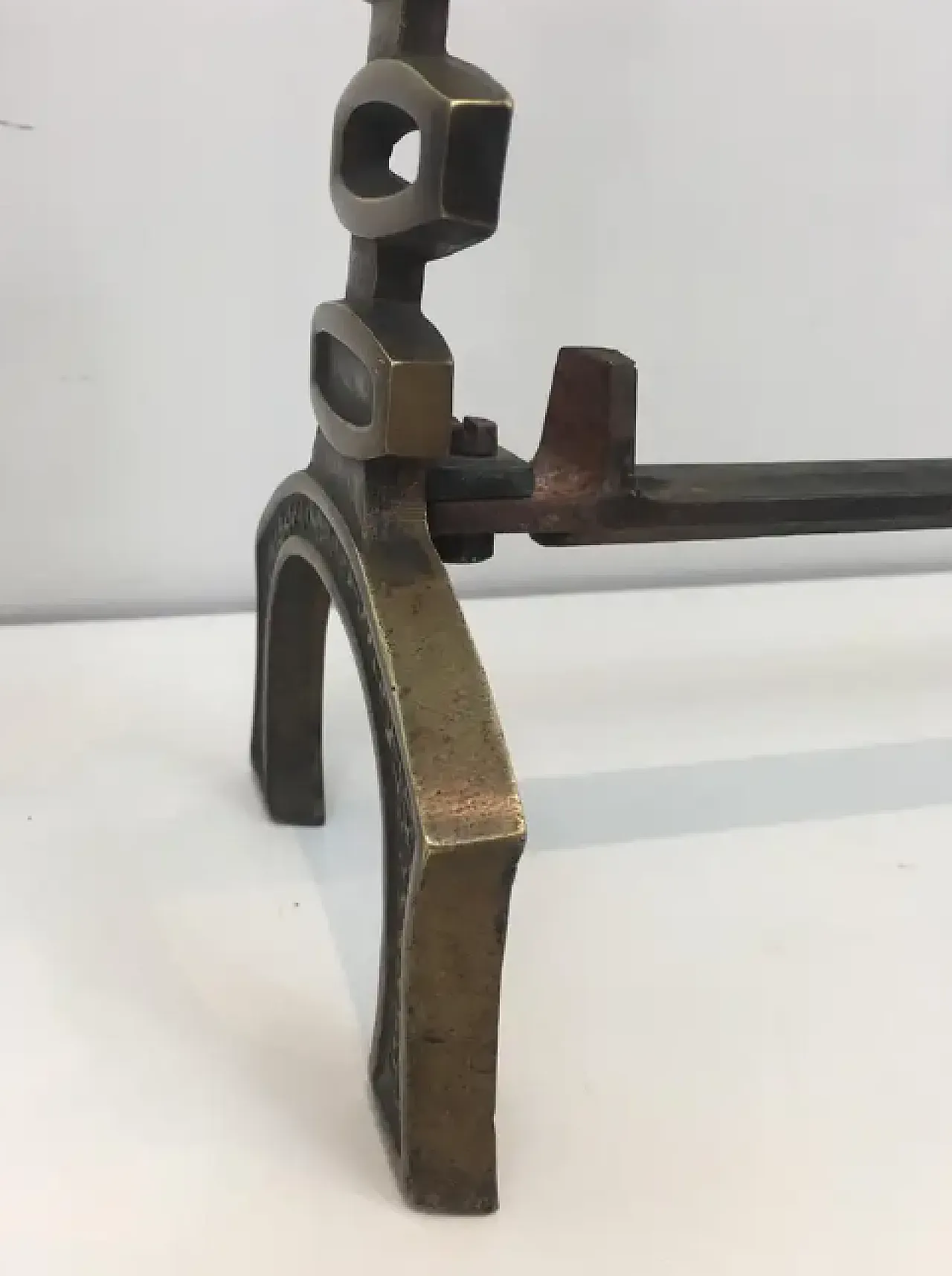 Coppia di Androni modernisti in ottone, anni '70 11