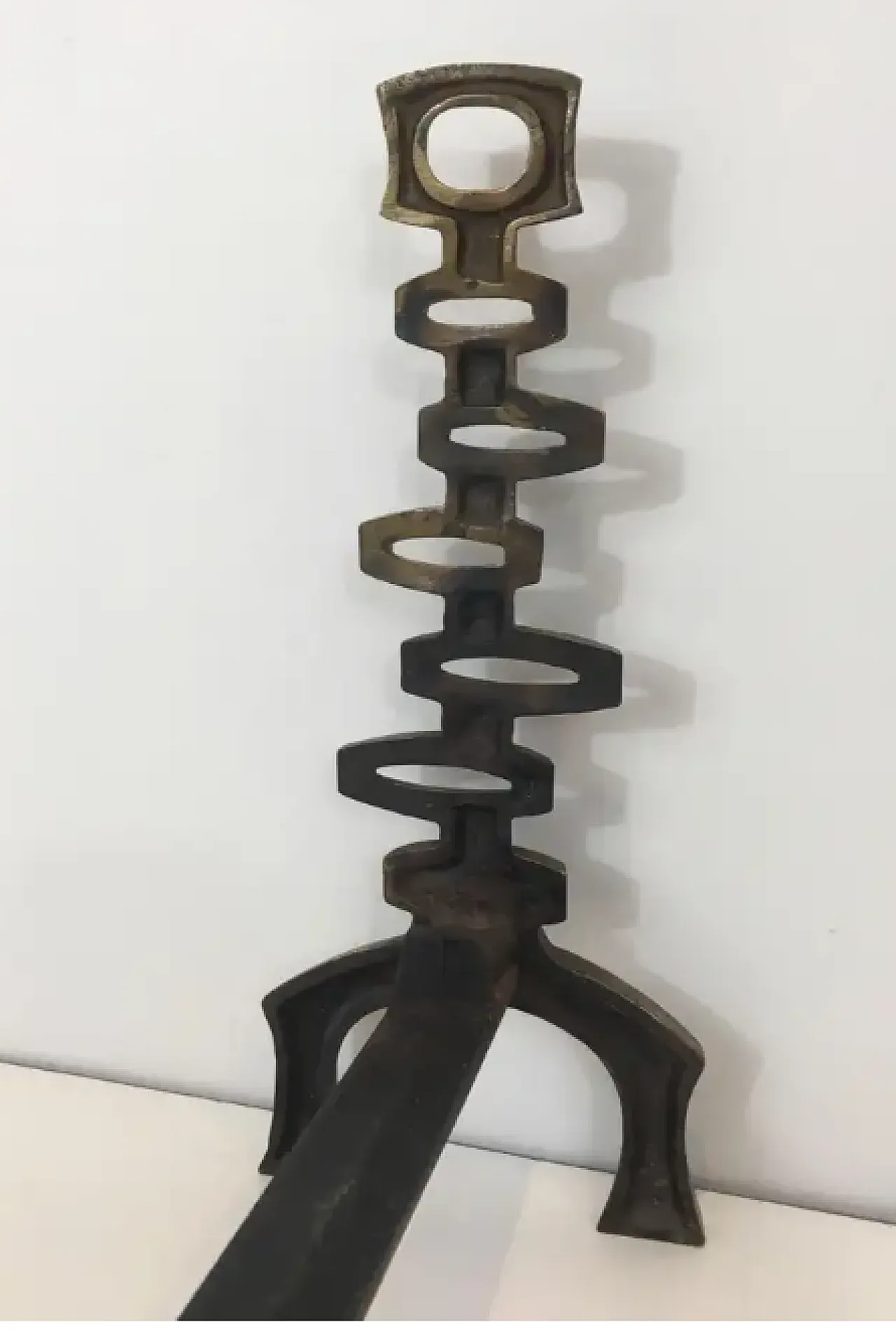 Coppia di Androni modernisti in ottone, anni '70 12