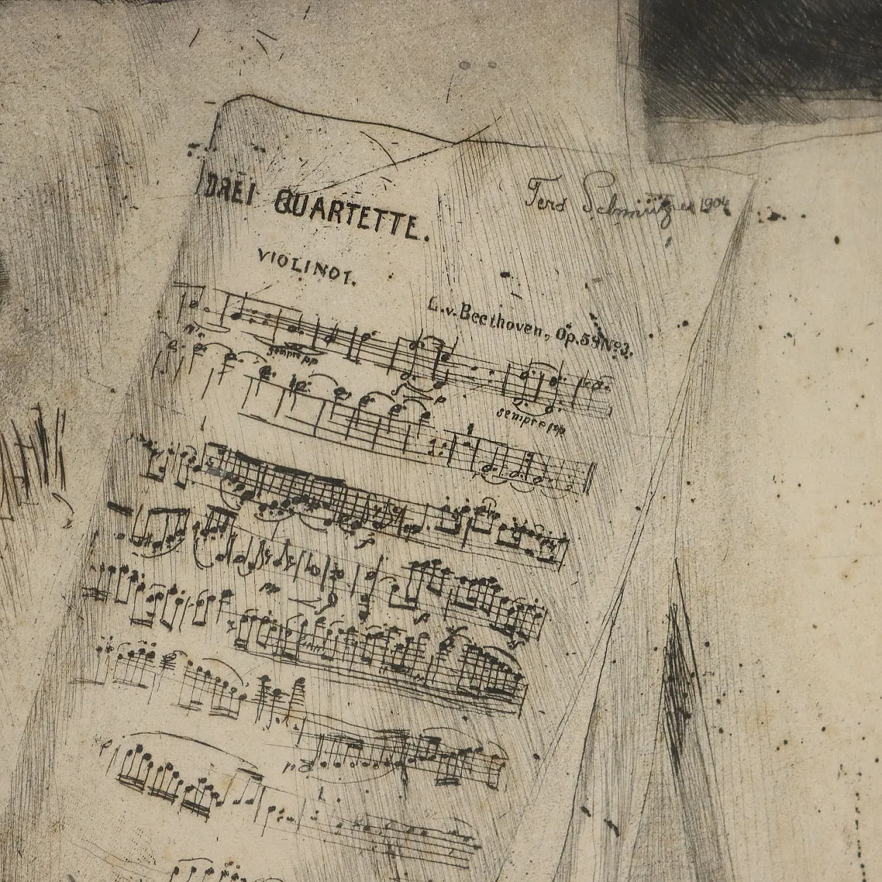 Ferdinand Schmutzer, Joachim Quartet, etching, 1904 6