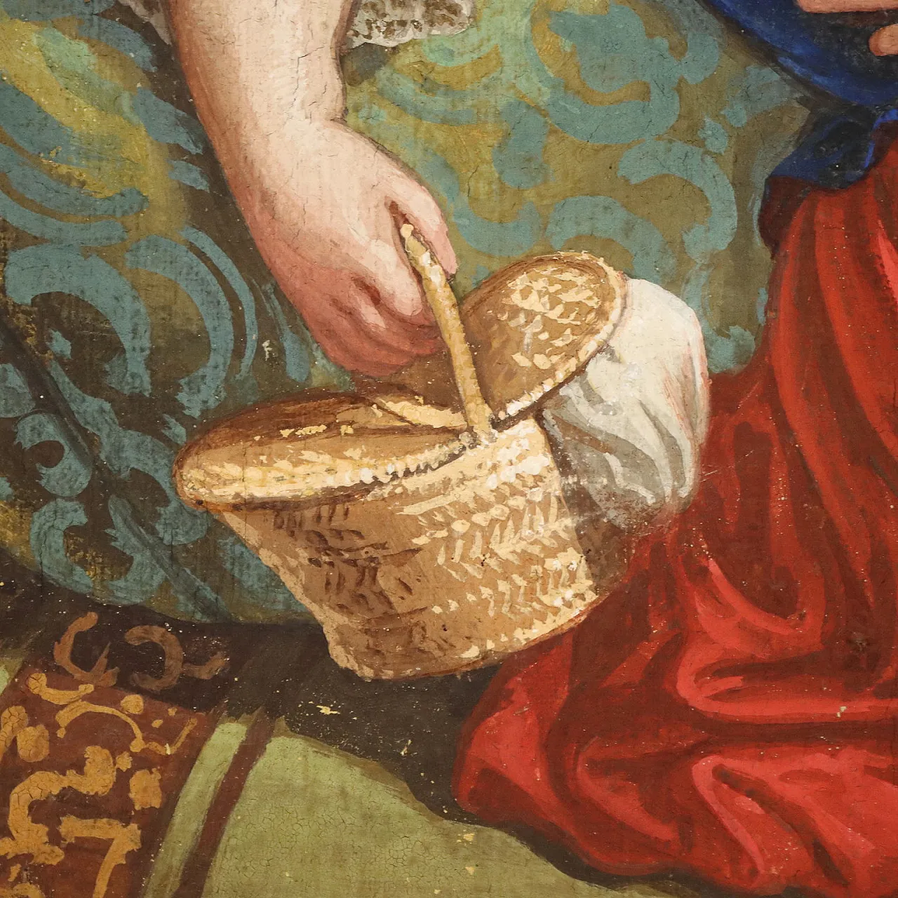 Interno con mamma e figlia, tempera su tela, '800 5