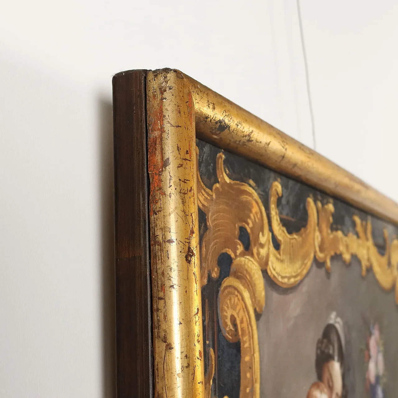 Interno con mamma e figlia, tempera su tela, '800 8