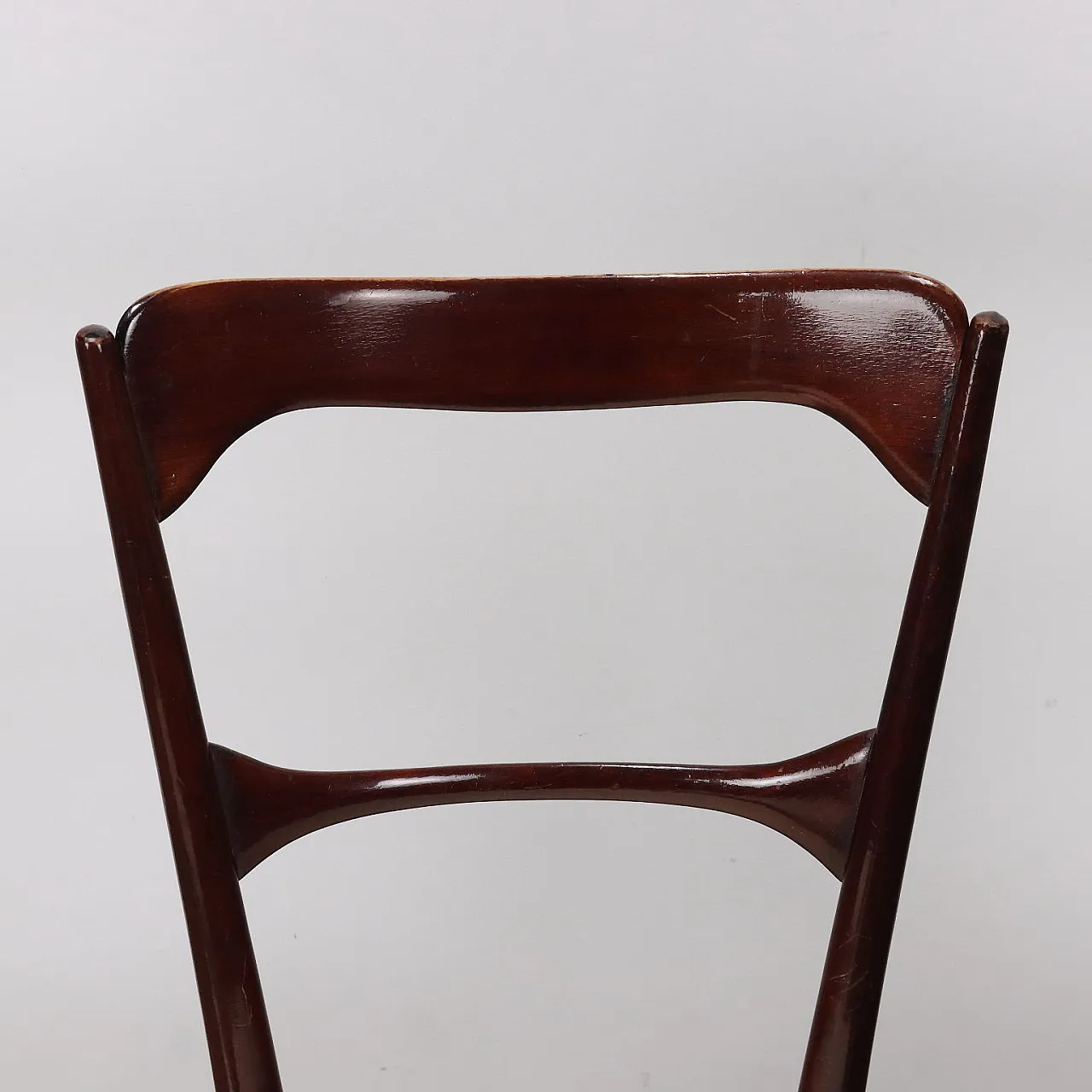 4 Chairs in wood and fabric, mid-20th century 4