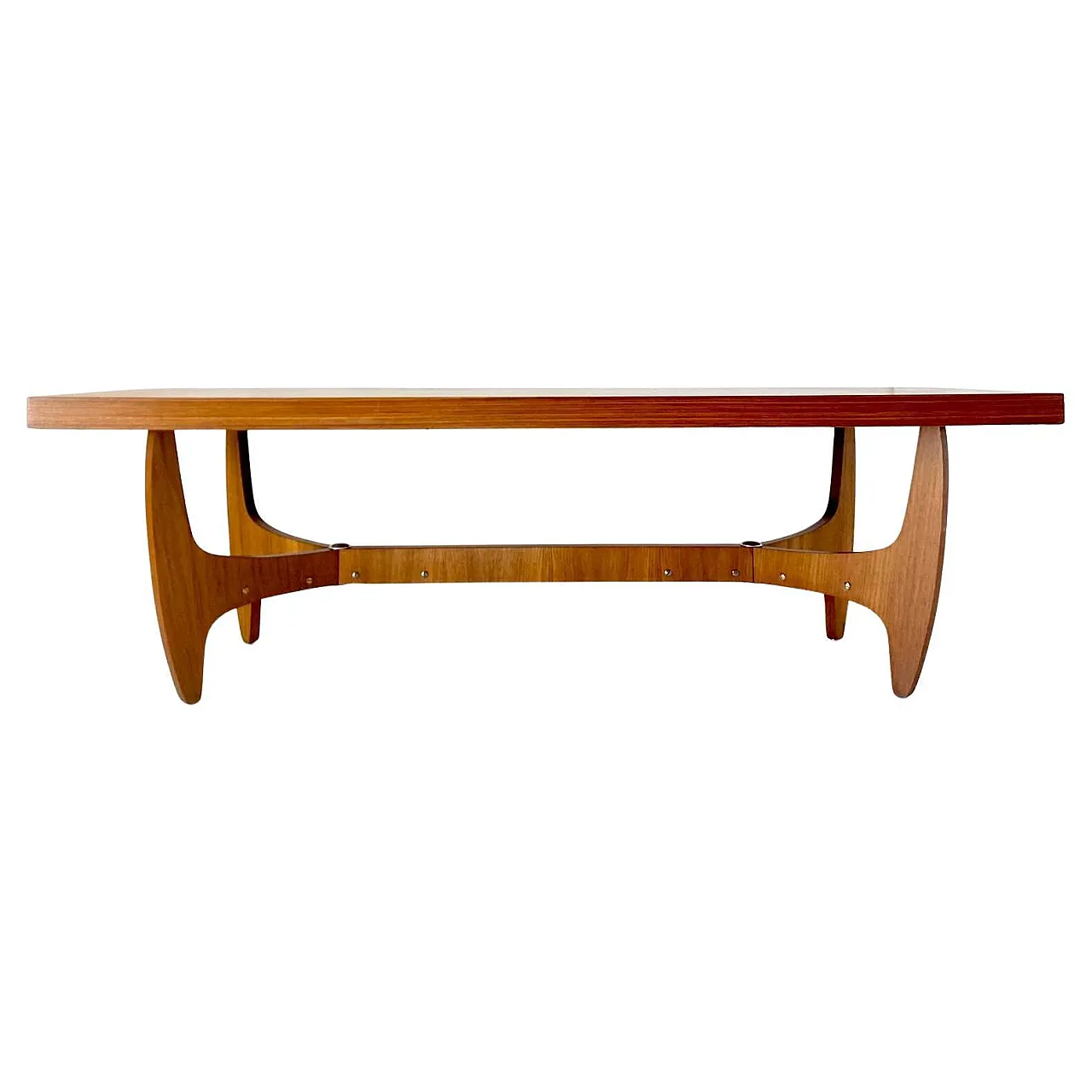 Grande tavolino da salotto in legno di noce, Italia anni 60 2