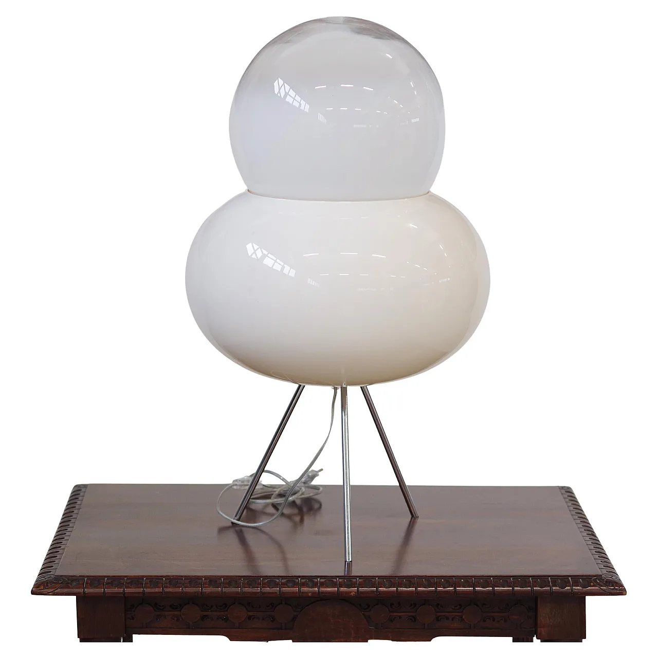 Vintage Rice Paper and Steel Lamp by Saskia Hübner, Italy, 2000s 1