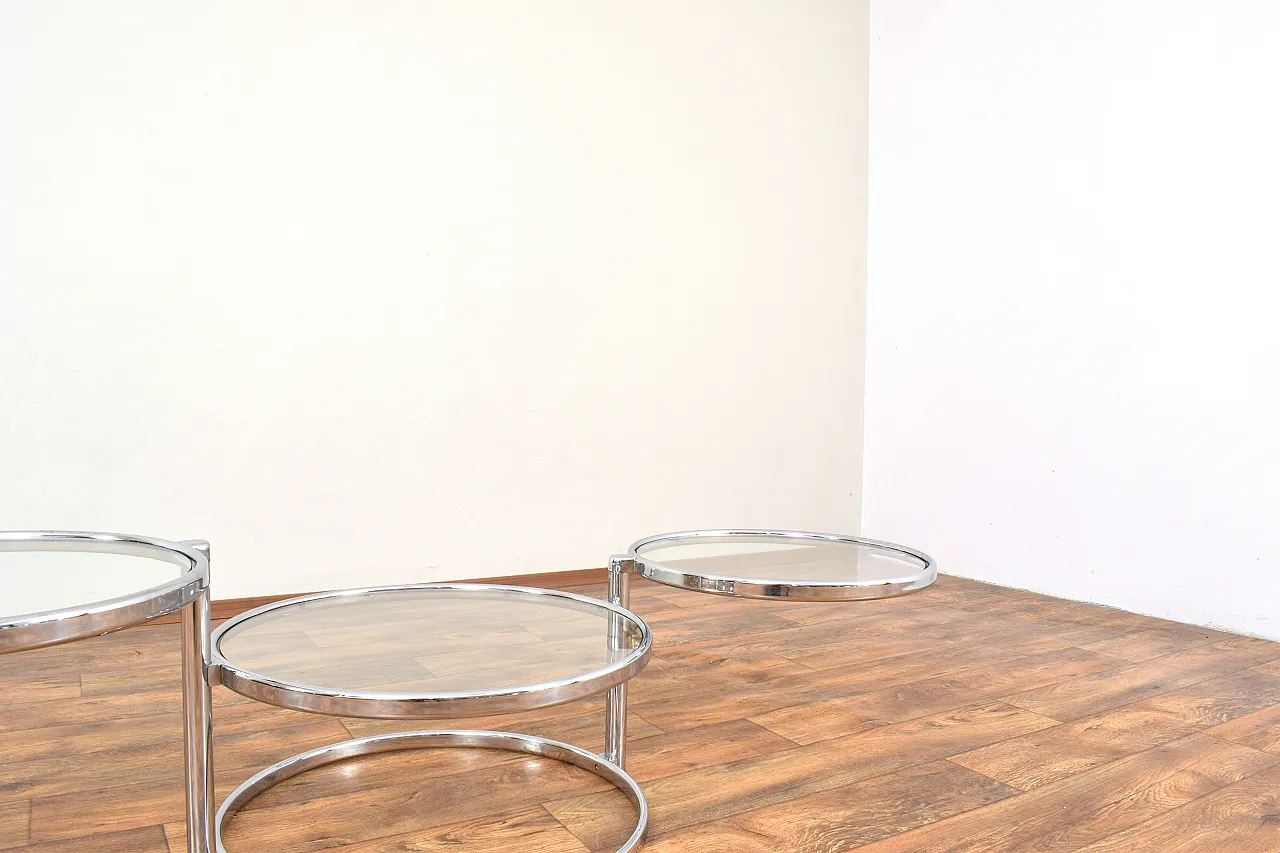 Vintage Milo Baughman Style Chrome Swivel Coffee Table, 1970s 12
