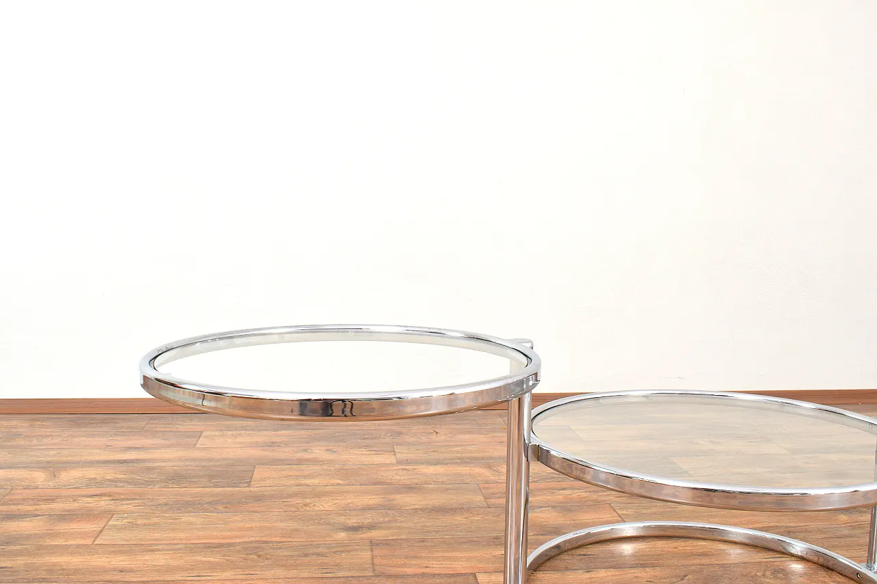 Vintage Milo Baughman Style Chrome Swivel Coffee Table, 1970s 13