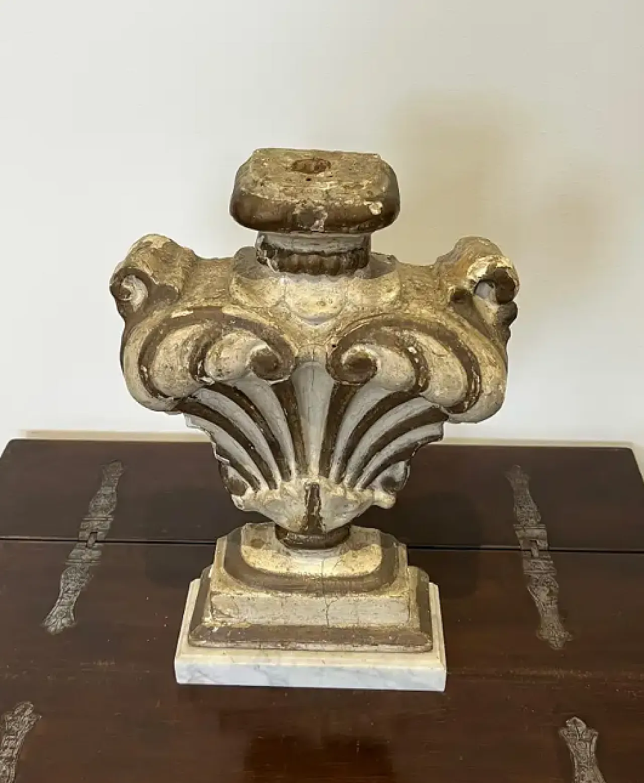 Elemento decorativo in legno e marmo, '700 3